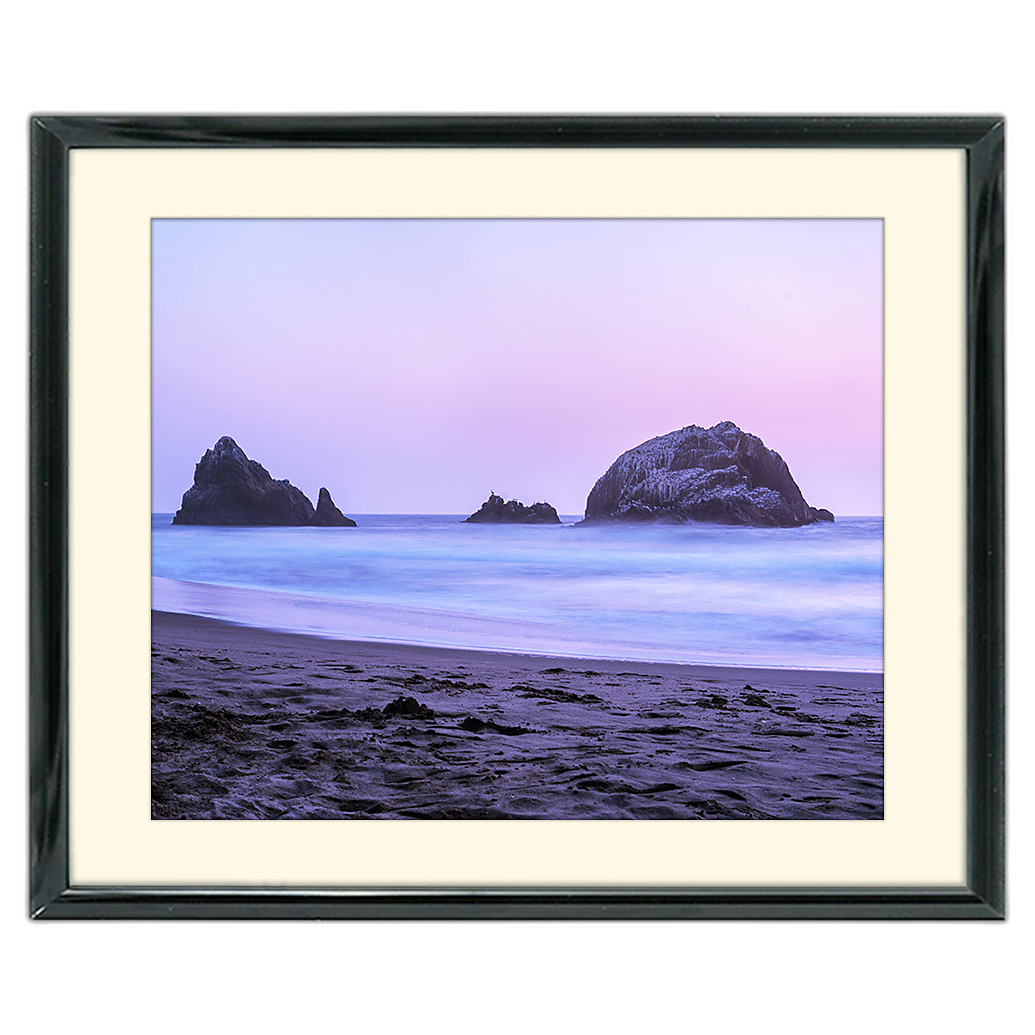 20x16 Custom Black Metal Frame, Off-White Mat with Glass