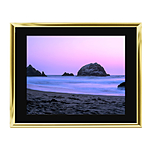 20x16 Custom Gold Metal Frame, Black Mat with Glass 0