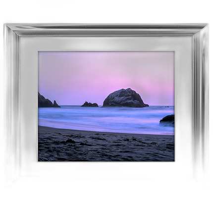 20x16 Custom Silver Metal Frame, White Mat with Glass