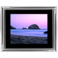 20x16 Custom Silver Metal Frame, Black Mat with Glass 0