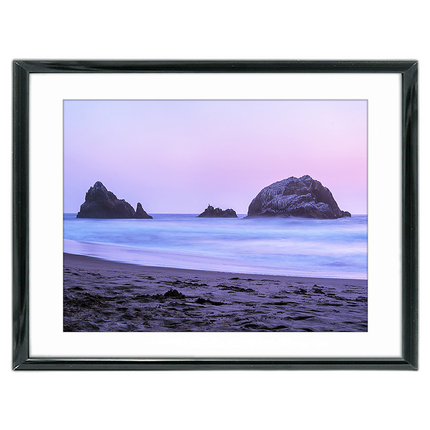 24X18 Custom Black Metal Frame, White Mat with Glass