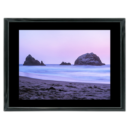 24X18 Custom Black Metal Frame, Black Mat with Glass