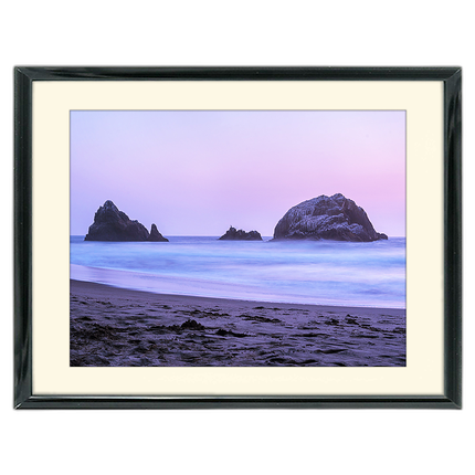 24X18 Custom Black Metal Frame, Off-White Mat with Glass