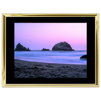 24X18 Custom Gold Metal Frame, Black Mat with Glass 0