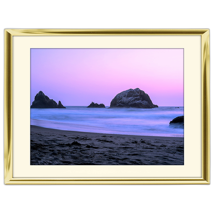 24X18 Custom Gold Metal Frame, Off-White Mat with Glass