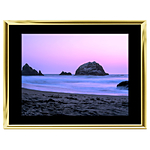 40x30 Custom Gold Metal Frame, Black Mat with Plexiglass 0