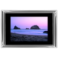 60x40 Custom Silver Metal Frame, Black Mat with Plexiglass 0