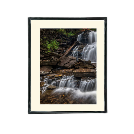 8x10 Custom Black Metal Frame, Off-White Mat with Glass