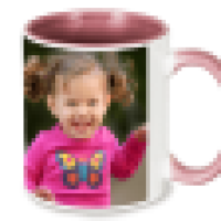 11 oz. Colorful Ceramic Pink Photo Mug 0