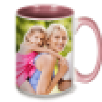 15 oz. Colorful Ceramic Pink Photo Mug 0