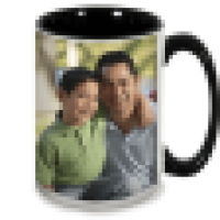 15 oz. Colorful Ceramic Black Photo Mug 0