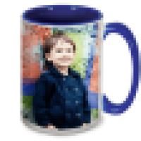 15 oz. Colorful Ceramic Dark Blue Photo Mug 0