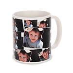 11 oz White Ceramic Tiled Photo Mug 0