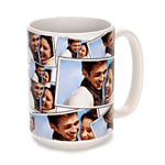 15 oz. White Ceramic Tiled Photo Mug 0