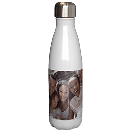 17 oz Slim White Photo Water Bottle