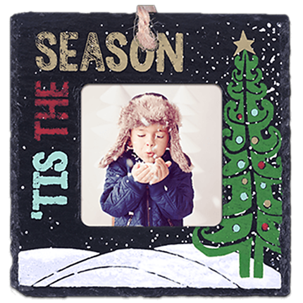 Slate Square Ornament Tis The Season