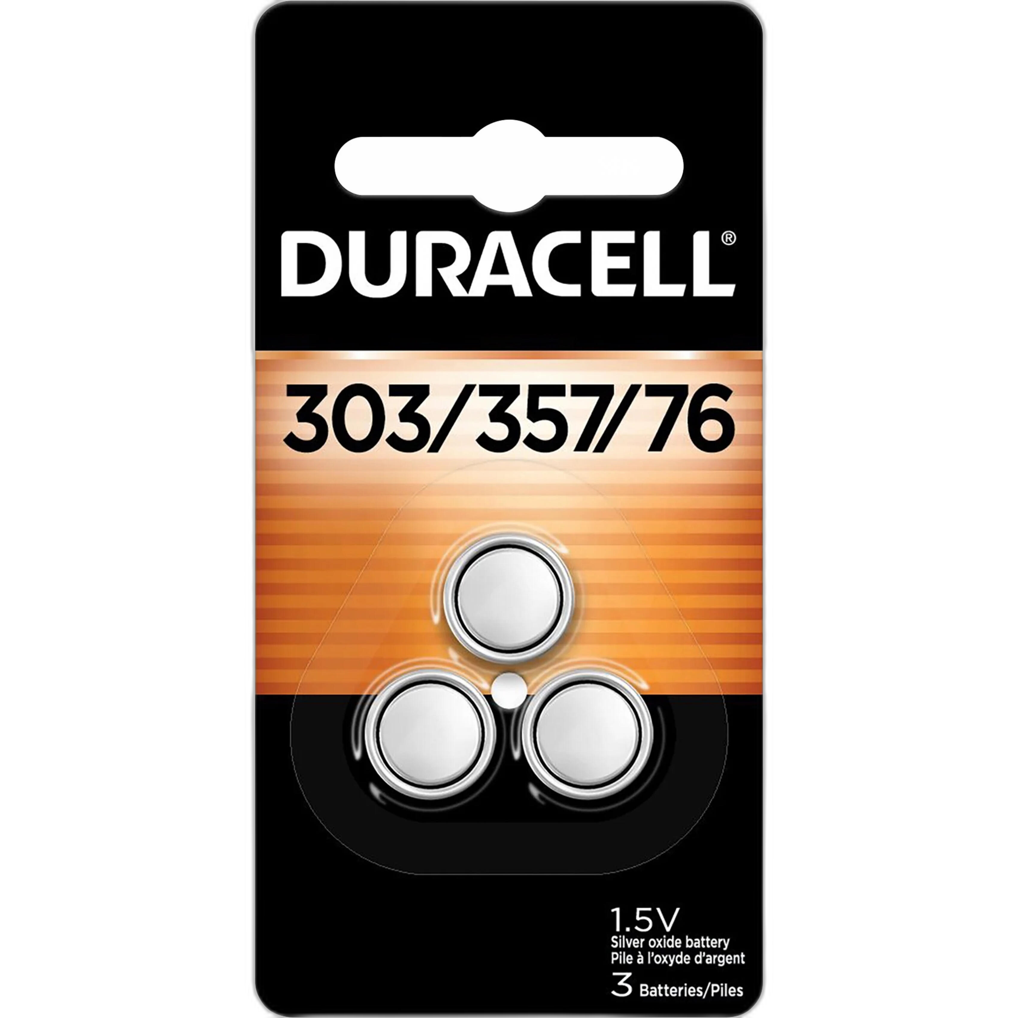 Duracell 3 Batteries Per Card D357/303 1.5V Silver Oxide Battery