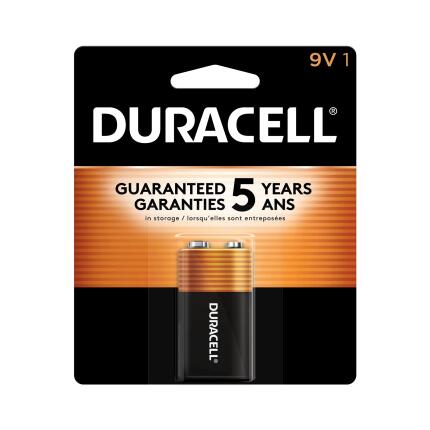 Duracell Coppertop 9V (1-pack) Alkaline Batteries (cs=48cards, 4bx x 12cards