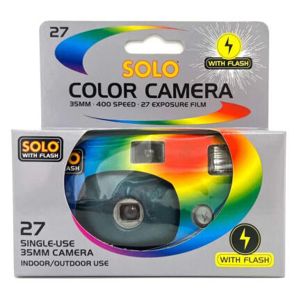 Solo Single-use Flash Camera 27exp 400ASA Film (FILM MADE IN USA)