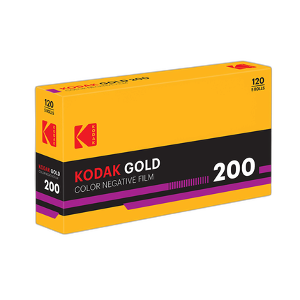 Kodak Professional Gold 200 Color Negative Film (120 Roll Film, 5-Pack)