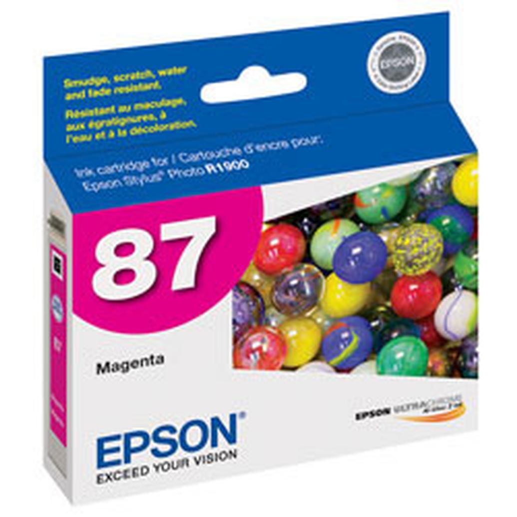 Epson T087 UltraChrome Hi-Gloss 2 Magenta Ink for Stylus Photo R1900