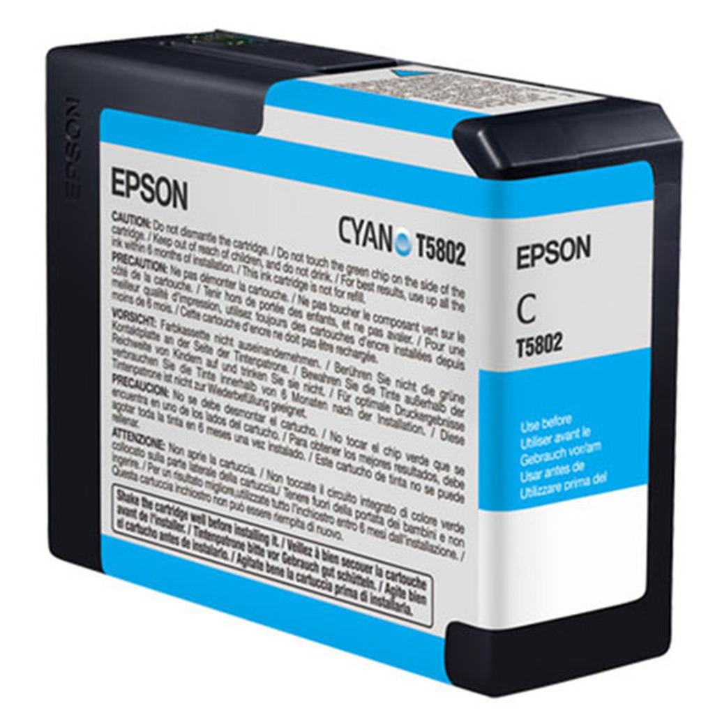Epson T580200 UltraChrome K3 Cyan Ink 80ml for Stylus Pro 3800 and 3880