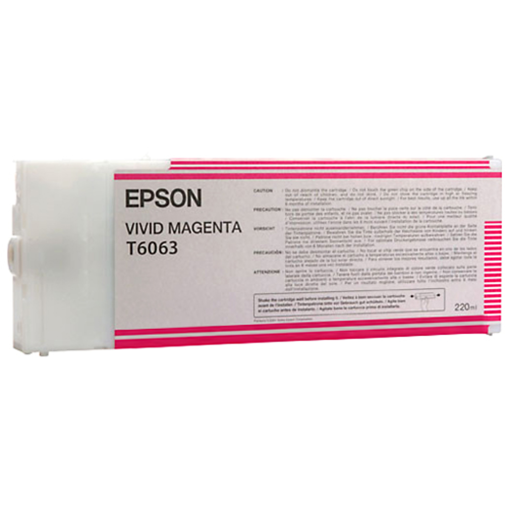 Epson T606300 UltraChrome K3 Vivid Magenta Ink 220ml for Stylus Photo 4880