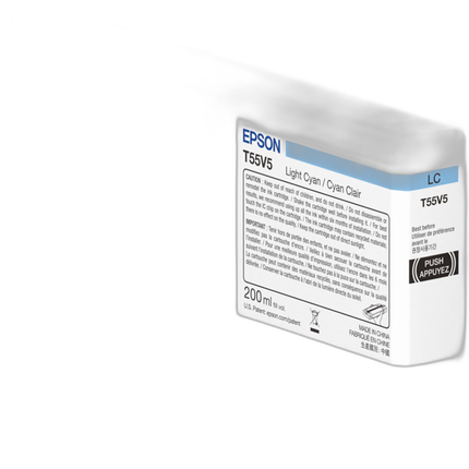Epson T55V Light Cyan UltraChrome PRO10 Ink Cartridge (200mL)