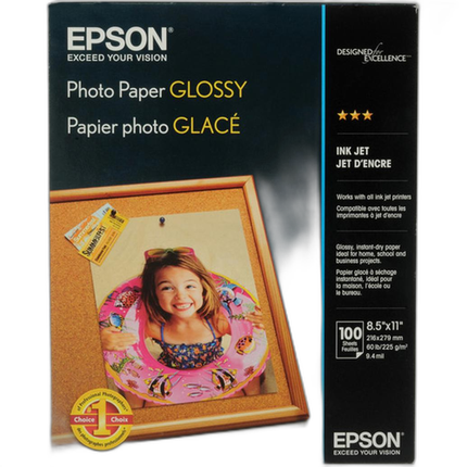 Epson 8.5x11 In. Glossy Photo Paper - 100 Sheets