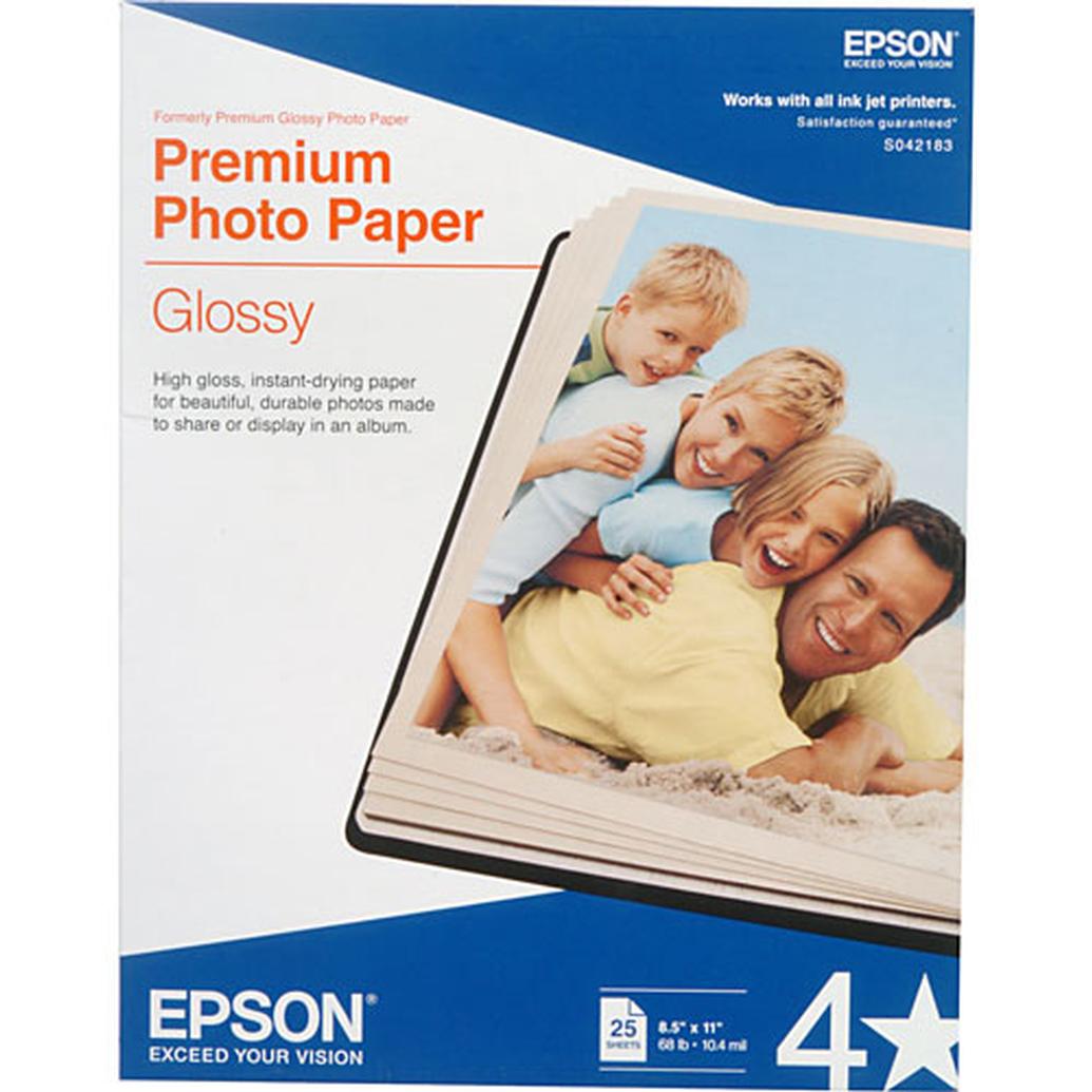 Epson 8.5x11 In. Premium Glossy Photo Paper - 25 Sheets