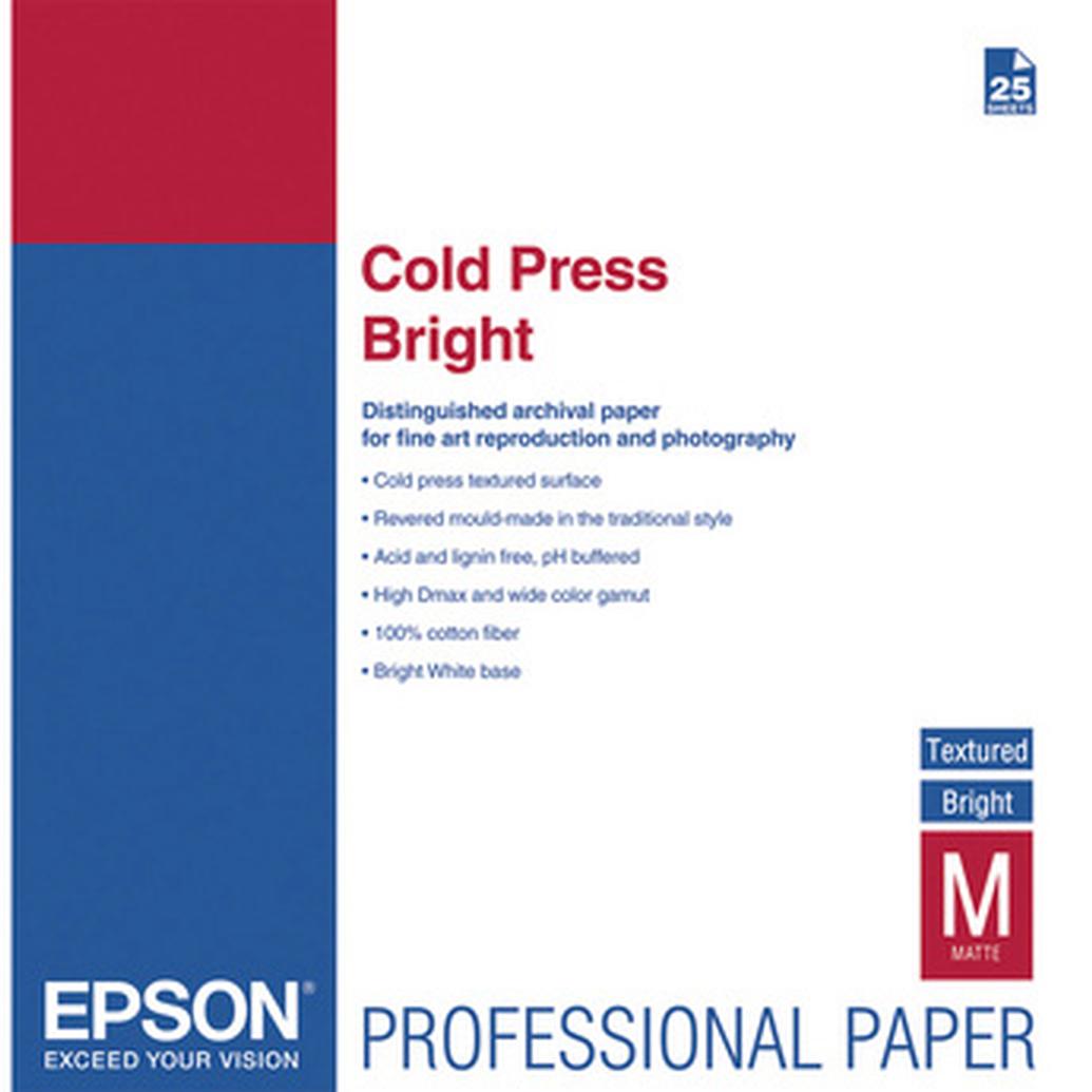 Epson 13x19 In. Cold Press Bright Paper - 25 Sheets