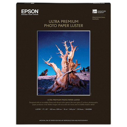 Epson 17x22 Ultra Premium Lustre Paper - 25 Sheets