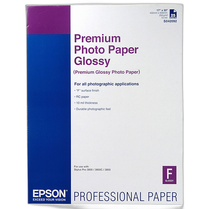 Epson 17x22 Premium Glossy Paper - 25 Sheets