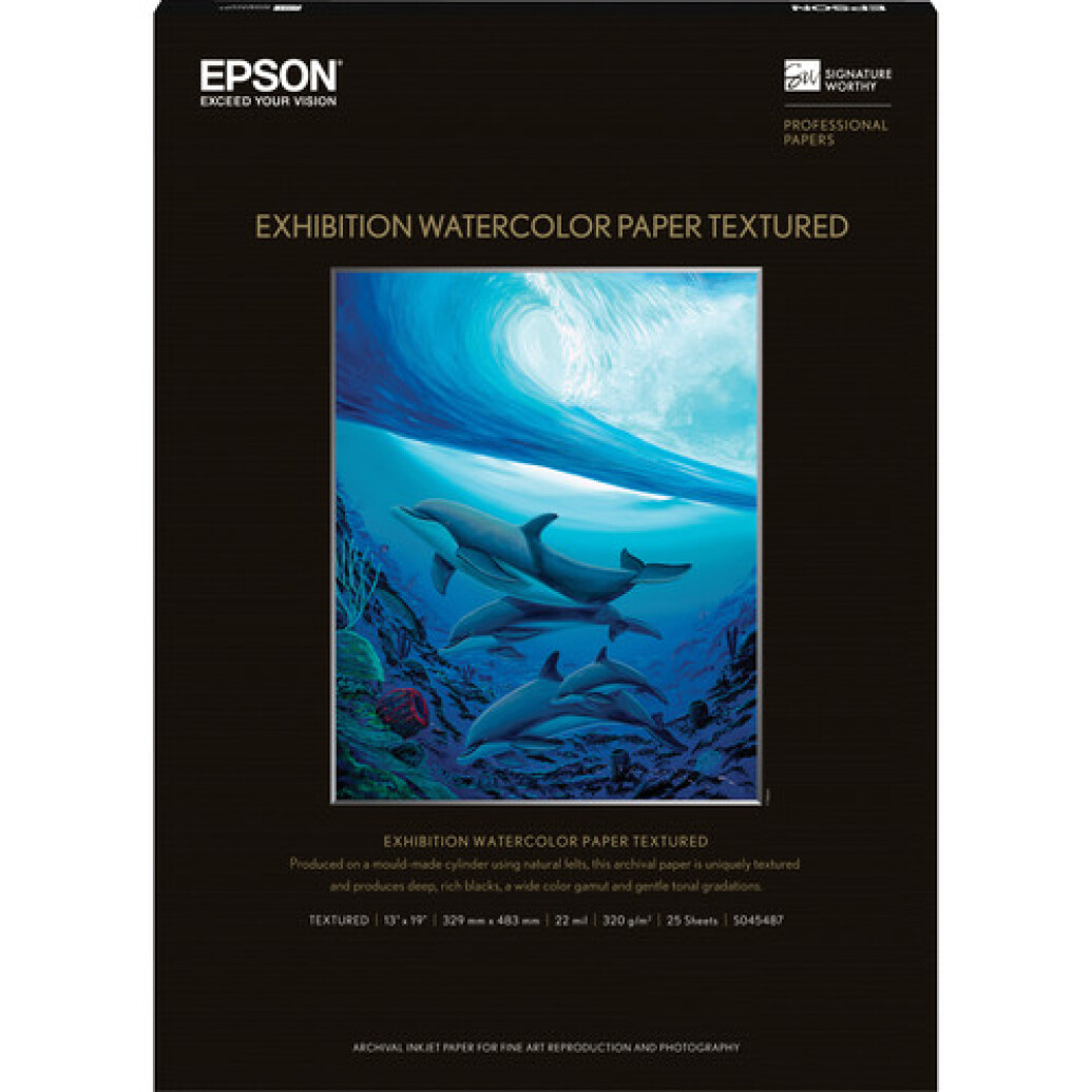 Epson Exhibition Watercolor Paper Textured (13x19in, 25 Sheets)
