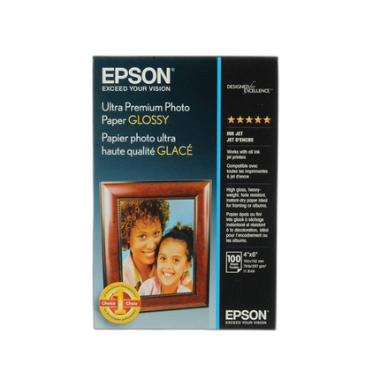 Epson 4x6 Ultra Premium Glossy Photo Paper - 100 Sheets