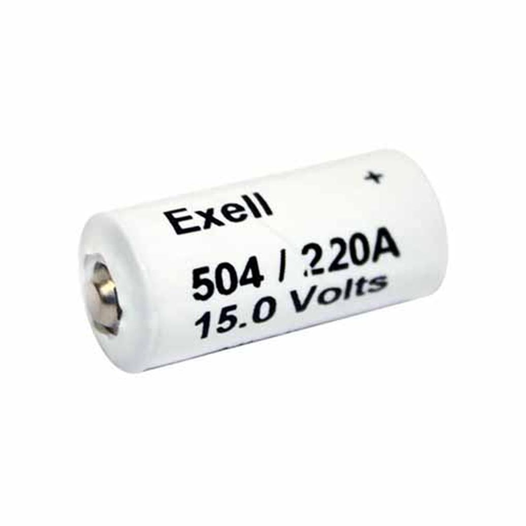Exell A220/504A 15V Alkaline Battery (Replaces ANSI / NEDA-220  and  IEC-10F15)