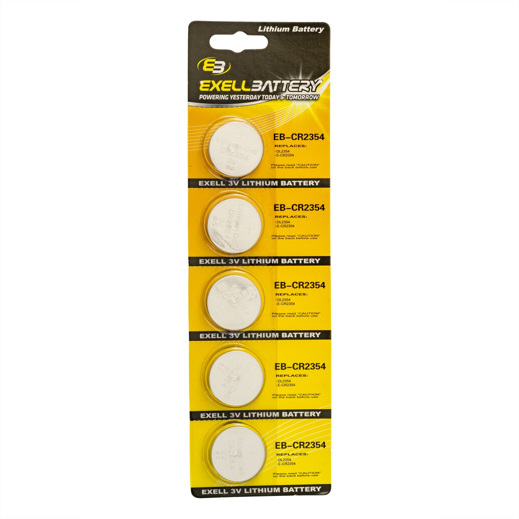 Exell 5-PACK CR2354 3v Lithium Battery (Replaces CR2354, BR2354, DL2354)