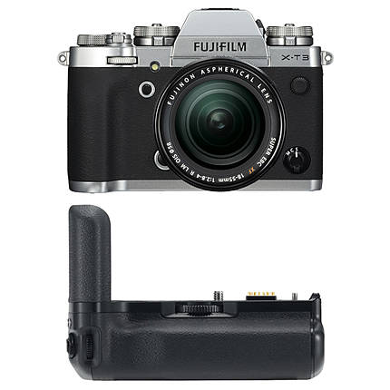 Fujifilm X-T3 Digital Camera with XF18-55mm Lens  and  Battery Grip (Silver)