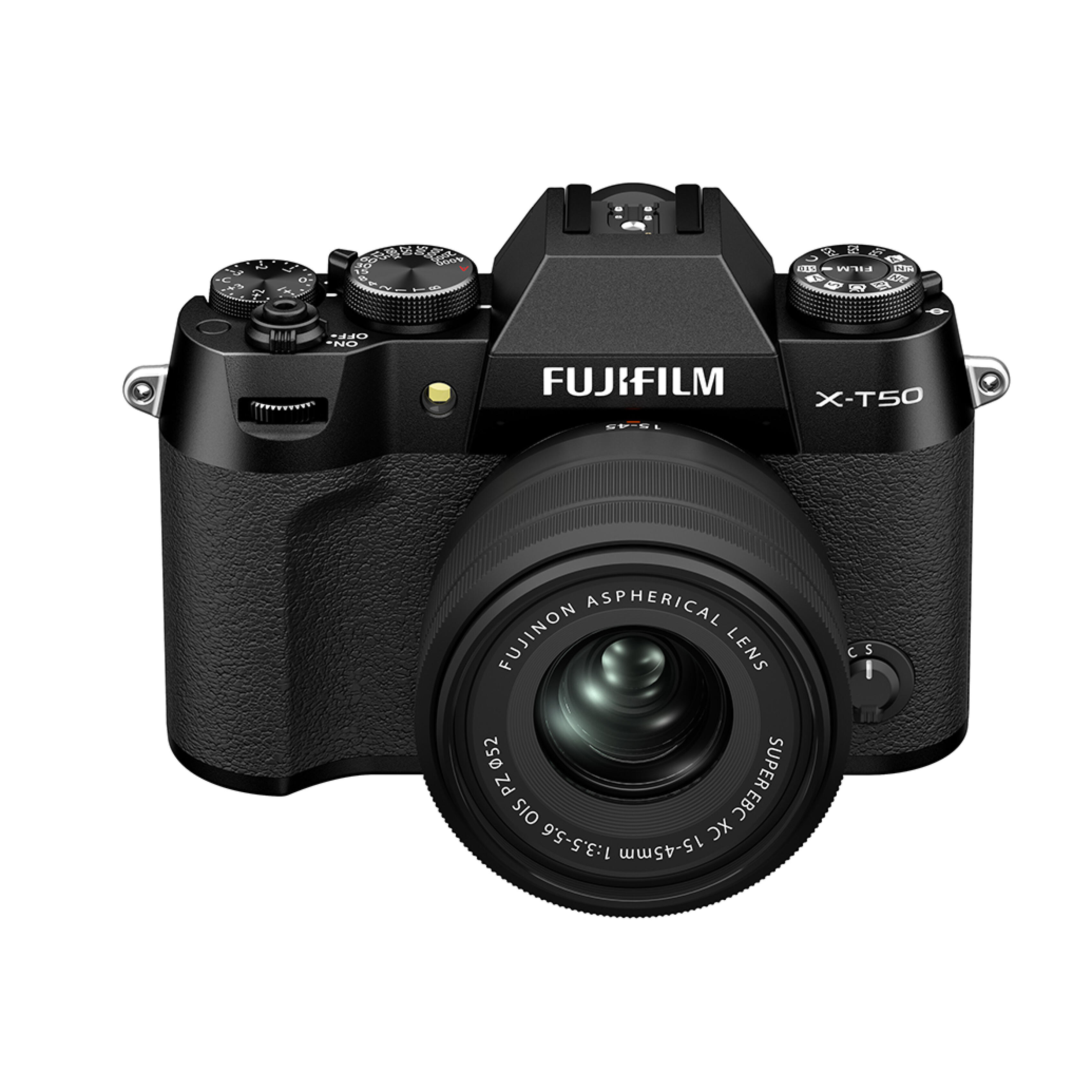 Fujifilm X-T50 Digital Camera (Black) with XC 15-45mm Lens
