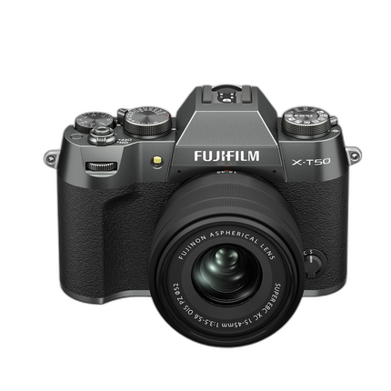 Fujifilm X-T50 Digital Camera (Charcoal Silver) with XC 15-45mm Lens