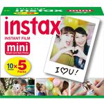 Fujifilm INSTAX MINI Film Five Pack (50 Pictures) 5-SINGLE PACKS 1