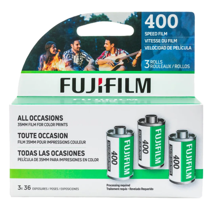 Fujifilm 400 Color Negative Film (35mm, 36 Exposures, 3 Rolls)