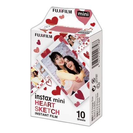 Fujifilm INSTAX MINI Heart Sketch Instant Film (10 Exposures)