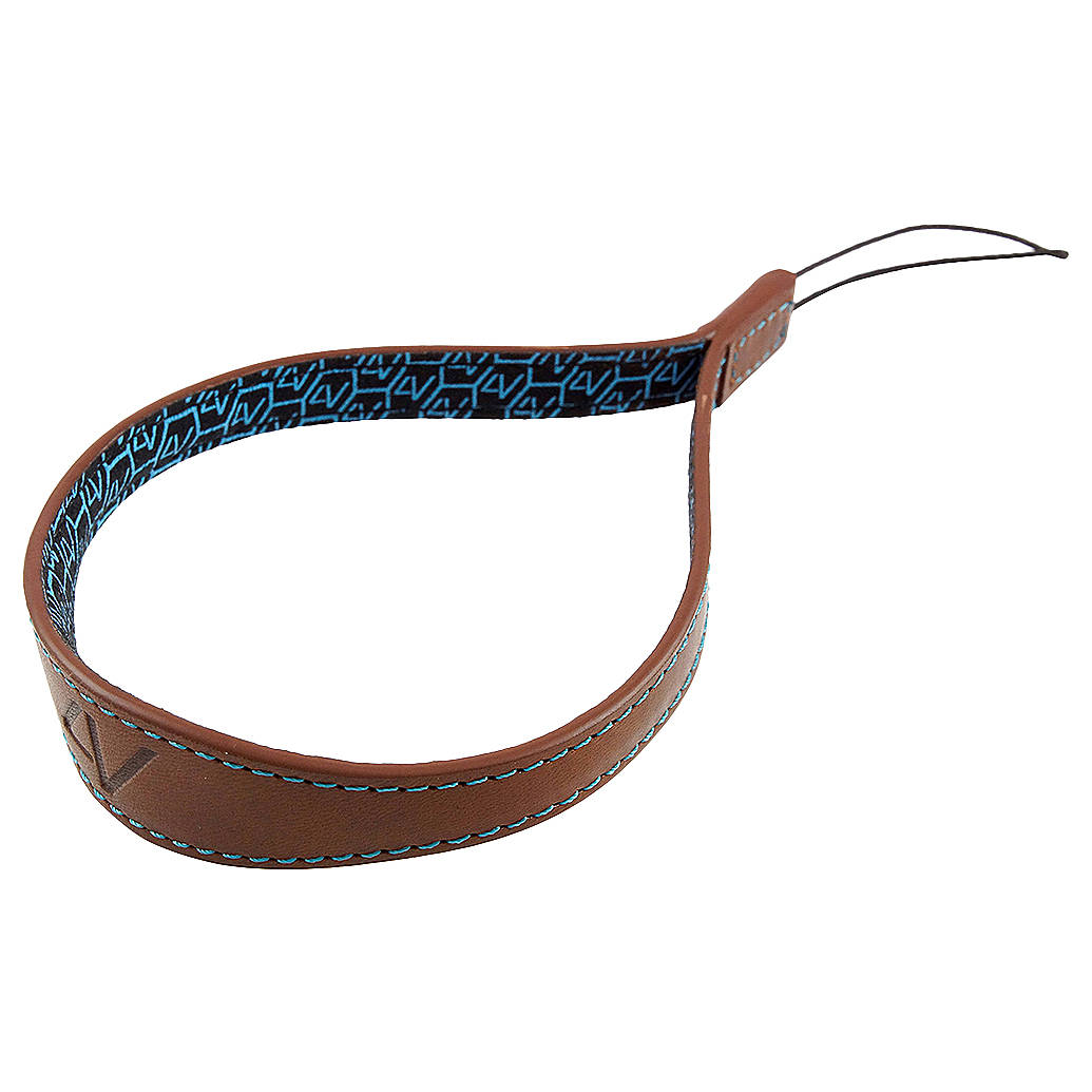 4v Tuscany Leather Medium Wrist Watch Strap - Brown and Cyan