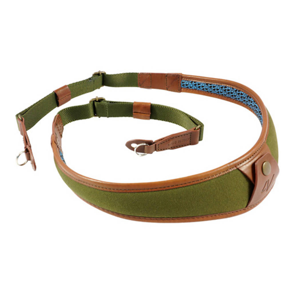 4v ALA Neck Camera Strap and Canvas - Green and Brown - Metal Ring Fit Kit