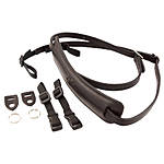 4v Lusso Tuscany Leather Medium Neck Camera Strap - Black and Black 0