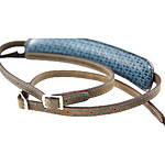4v Lusso Washed Tuscany Leather Medium Neck Camera Strap - Green and Cyan 3