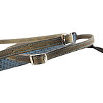 4v Lusso Washed Tuscany Leather Medium Neck Camera Strap - Green and Cyan 5