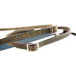 4v Lusso Washed Tuscany Leather Medium Neck Camera Strap - Green and Cyan 6