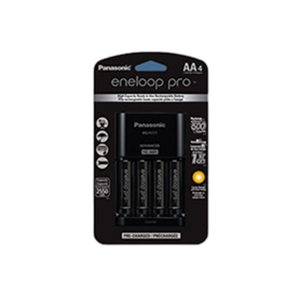 Eneloop Pro Charger w/4 AA Rechargeable Ni-MH Batteries (2550mAh) Panasonic